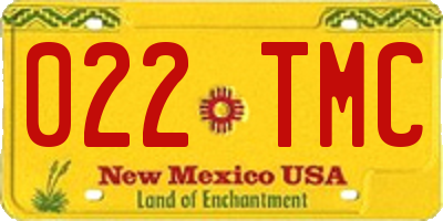 NM license plate 022TMC