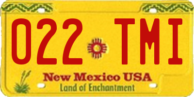NM license plate 022TMI