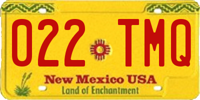 NM license plate 022TMQ