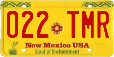 NM license plate 022TMR