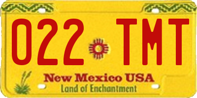 NM license plate 022TMT