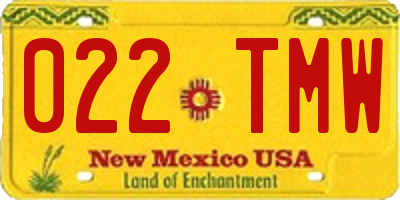 NM license plate 022TMW
