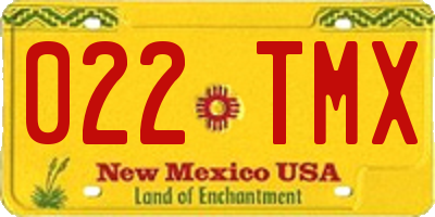 NM license plate 022TMX