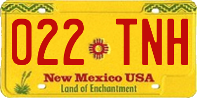NM license plate 022TNH