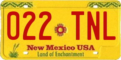 NM license plate 022TNL