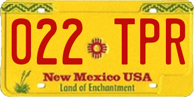 NM license plate 022TPR
