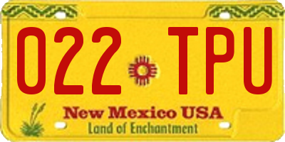 NM license plate 022TPU