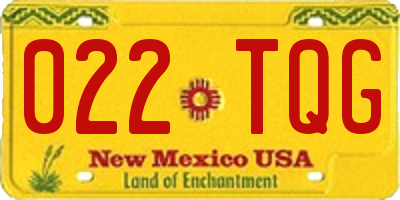 NM license plate 022TQG