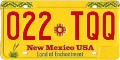 NM license plate 022TQQ