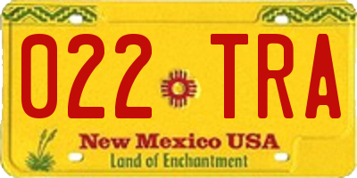 NM license plate 022TRA