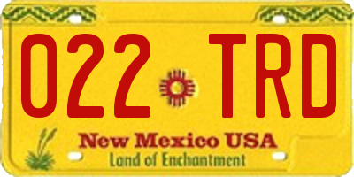 NM license plate 022TRD