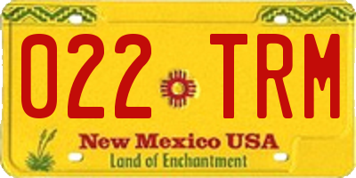NM license plate 022TRM