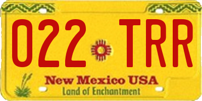 NM license plate 022TRR