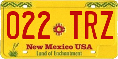 NM license plate 022TRZ