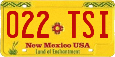 NM license plate 022TSI