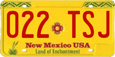 NM license plate 022TSJ