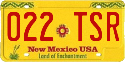 NM license plate 022TSR