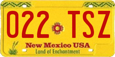 NM license plate 022TSZ