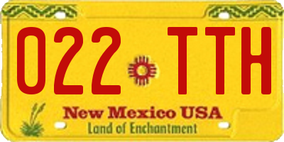 NM license plate 022TTH