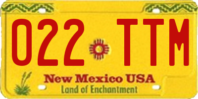 NM license plate 022TTM