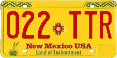 NM license plate 022TTR