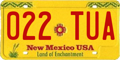 NM license plate 022TUA