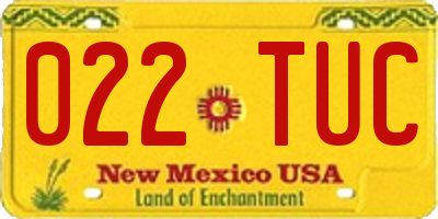 NM license plate 022TUC