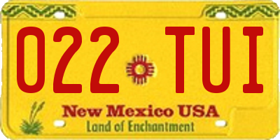 NM license plate 022TUI