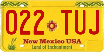 NM license plate 022TUJ