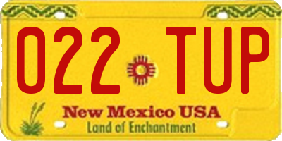 NM license plate 022TUP