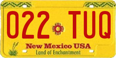 NM license plate 022TUQ