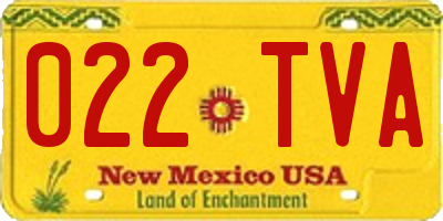 NM license plate 022TVA