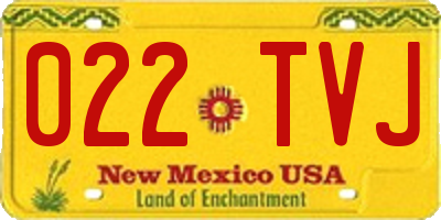 NM license plate 022TVJ