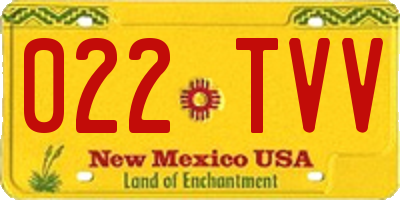 NM license plate 022TVV