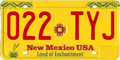 NM license plate 022TYJ