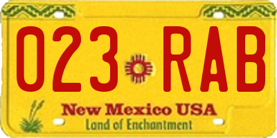 NM license plate 023RAB