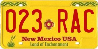 NM license plate 023RAC