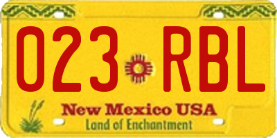 NM license plate 023RBL