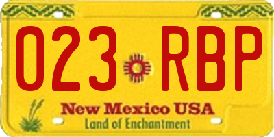 NM license plate 023RBP