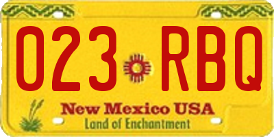 NM license plate 023RBQ