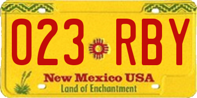 NM license plate 023RBY