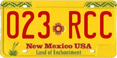 NM license plate 023RCC