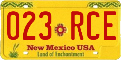 NM license plate 023RCE