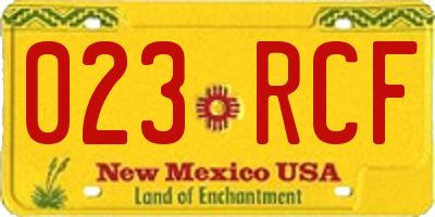 NM license plate 023RCF