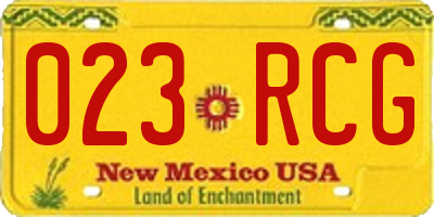 NM license plate 023RCG