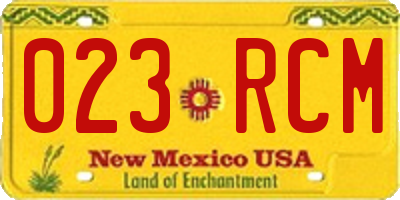 NM license plate 023RCM