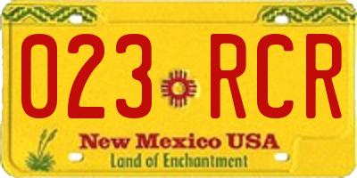 NM license plate 023RCR