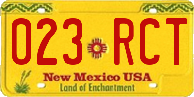 NM license plate 023RCT