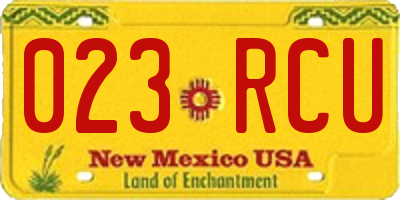 NM license plate 023RCU