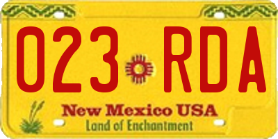 NM license plate 023RDA